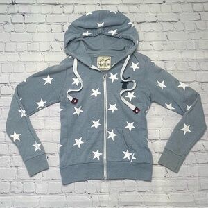 Reflex All-Over Star Print Zip-Up Hoodie - Heather Gray size M
